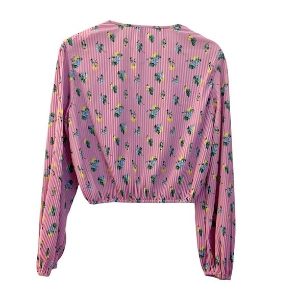 ASOS Design Pink Floral Pleated Crop Top size 8 - Picture 5 of 9